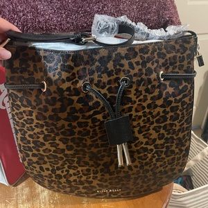 Karin Millen Leopard Print Drawstring Bag